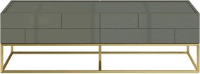 Konferenčný stolík Rose Hill 119 cm zelený/zlatý