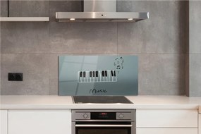 Sklenený obklad do kuchyne piano poznámky 100x50 cm