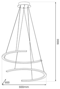 Závesné LED svietidlo Doublemoon, 2x LED 30w, 4000k, b