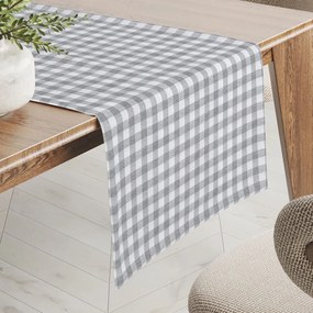 Biante Dekoračný behúň na stôl Rebeka RE-019 Sivo-biela kocka stredná 20x180 cm