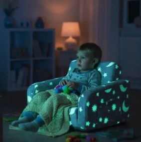 Detské polohovateľné kreslo svietiace v tme