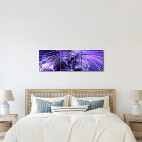 Obraz technické abstrakcie (s hodinami) (90x30 cm)