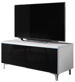 TV stolík Cleo XI-W P, Farby: biela / šedý lesk