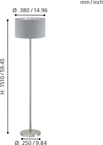 Eglo 95173 - Stojacia lampa MASERLO 1xE27/60W/230V