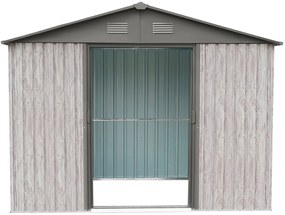 Záhradný domček BestBerg ZDB-7SD / 7,2 m² / 301 x 238 x 214 cm / biele drevo / sivá