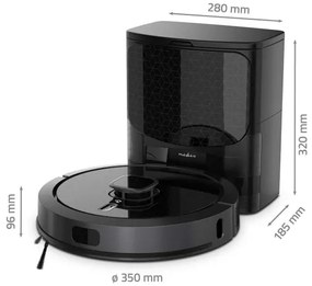 Nedis WIFIVCL002CBK - Inteligentný robotický vysávač s mopom Wi-Fi Tuya čierna + DO