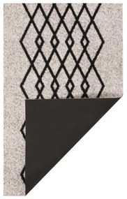 Krémovo-čierny behúň Zala Living Cook &amp; Clean Waves, 60 × 180 cm