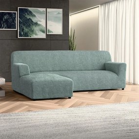 Bielastické poťahy COSTINA mätová sedačka s otomanom vľavo (š. 170 - 300 cm)