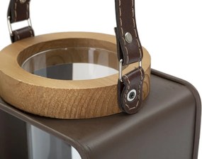 Lucerna Sklo 18 cm hnedá/číra