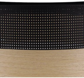 Stropné svietidlo Wood, 1x dýha zlatý dub/čierne PVC tienidlo, (biele plexisklo), (fi 40cm)