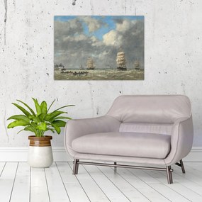 Sklenený obraz - Eugène Boudin, Le Havre, reprodukcia (70x50 cm)