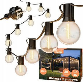 LED vonkajšia dekoratívna reťaz 36xE12/1W/230V 22,35 m IP65 čierna