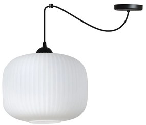 Závesné svietidlo Riffle Spider 3, 1x biele sklenené tienidlo, b