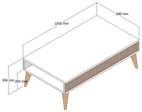 Konferenčný stolík Michelle (Orech + Antracit). Vlastná spoľahlivá doprava až k Vám domov. 1072956