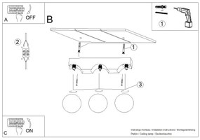 Sollux SL.1684 - Stropné svietidlo BULBO 3xG9/8W/230V buk/biela
