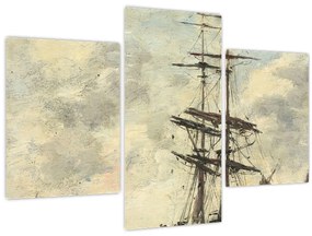 Obraz - Eugène Boudin, Ship on the Touques, reprodukcia (90x60 cm)