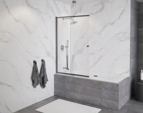 Besco Vaňová zástena s posuvným dielom EASY SLIDE GUN METAL 100150 (100x150 cm | Transparent)