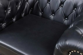 Dizajnové kreslo Chesterfield čierne