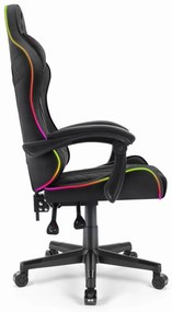 HELL´S Herné kreslo Hells Chair 1004 RGB BLACK MESH