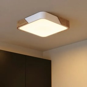 Brilagi - stmievateľné LED svietidlo PILANA LED/48W/230V dub/biela 42x42 cm + diaľkový ovládač