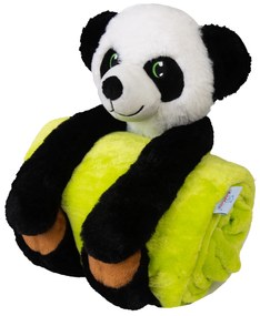 Babymatex Deka CAROL 85x100 cm - Zelená s plyšákom Panda