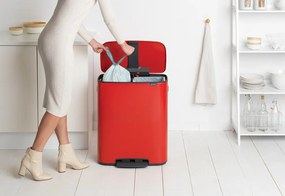 Brabantia BO pedálový kôš 2x30L červená