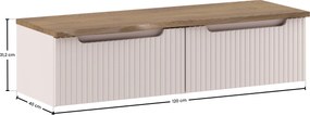 Comad Kúpeľňová skrinka pod doskové umývadlo set Nova Cashmere 120 kašmír/dub cassela