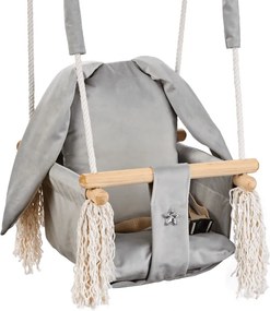 Hojdačka pre deti králik/sivá