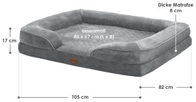 InternetovaZahrada Pelech pre psa Sheena XL 105 x 82 cm - šedá