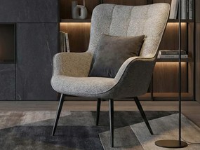 Kreslo Hannah, svetlo šedá tkanina