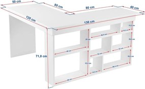 Pracovný stôl v dekore borovice 120x130 cm Vesper – Kalune Design