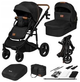 Lionelo - Kombinovaný kočík 2 v 1 MARI TOUR Black Onyx