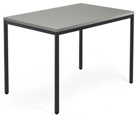 Kancelársky stôl QBUS, klasický rám, 1200x800 mm, svetlošedá, čierna