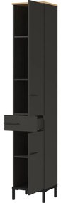 Tmavosivá vysoká kúpeľňová skrinka v dekore duba 34x34 cm Yonkers - Germania