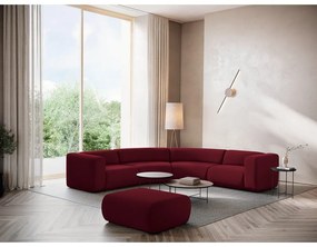 Vínovočervená zamatová rohová pohovka Ekahi – Makamii