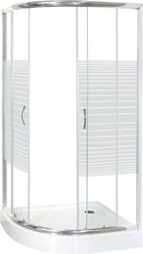 Novoterm Asymetrický sprchový kút NV-Madera 100x80 PRAVÝ chróm/potlač + vanička