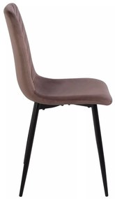 Sametová jídelní židle Daren cappuccino/černá