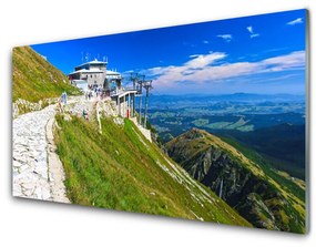 Obraz na skle Hory chodník príroda 120x60 cm