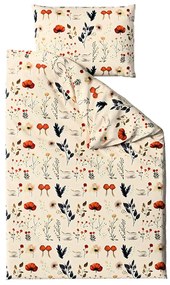 Sada mikroplyšových obliečok PAPAVA krémové + obliečka mikroplyš SOFT 90x200 cm biele, jednolôžko