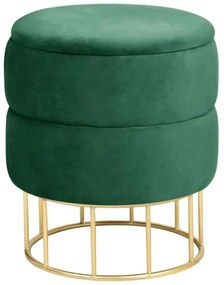 Úložná taburetka ELZA fľaškovo zelená