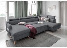 Tmavosivá rozkladacia rohová pohovka (pravý roh) Sweet Harmony – Miuform