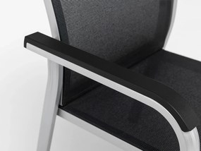 Basic+ Premium D záhradná jedálenská stolička strieborná