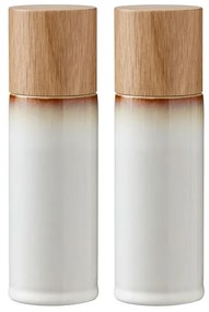 Súprava 2 krémovobielych kameninových mlynčekov na soľ a korenie Bitz Basics Cream