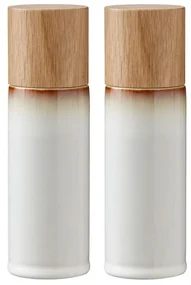 Súprava 2 krémovobielych kameninových mlynčekov na soľ a korenie Bitz Basics Cream