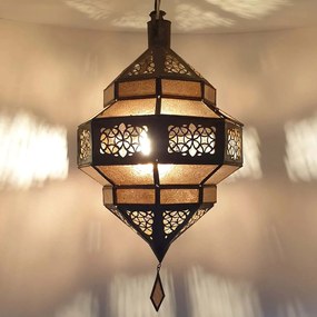 Orientálna závesná lampa Maha Amber