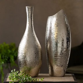 VÁZA ERNA 14X39 CM STRIEBORNÁ