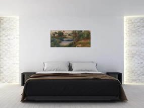 Obraz - Auguste Renoir, Landscape at Vetheuil, reprodukcia (120x50 cm)
