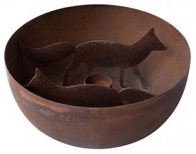 Candle Bowl Fox Brown Antique (dia15,5cm)