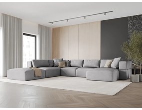 Svetlosivá rohová pohovka do "U", ľavý roh Esther – Milo Casa