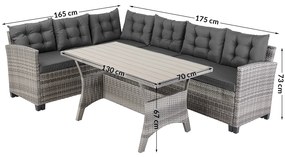 InternetovaZahrada - Ratanová zostava Sedan – sivý ratan + antracit podušky